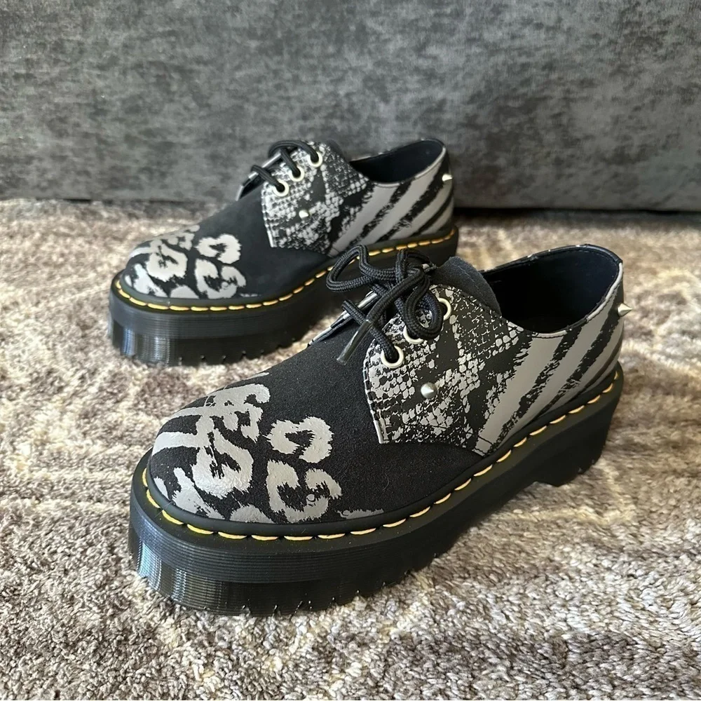NWOT Dr Martens 1461 Quad Chunky Animal Mixed Print Shoes Women’s 6